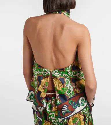 ALÉMAIS Alémais Liana printed silk satin top | Thumbnail 3