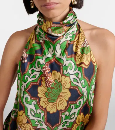 ALÉMAIS Alémais Liana printed silk satin top | Thumbnail 4
