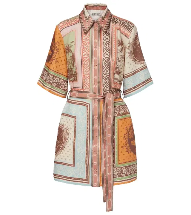 Alémais Alberta printed linen shirt dress