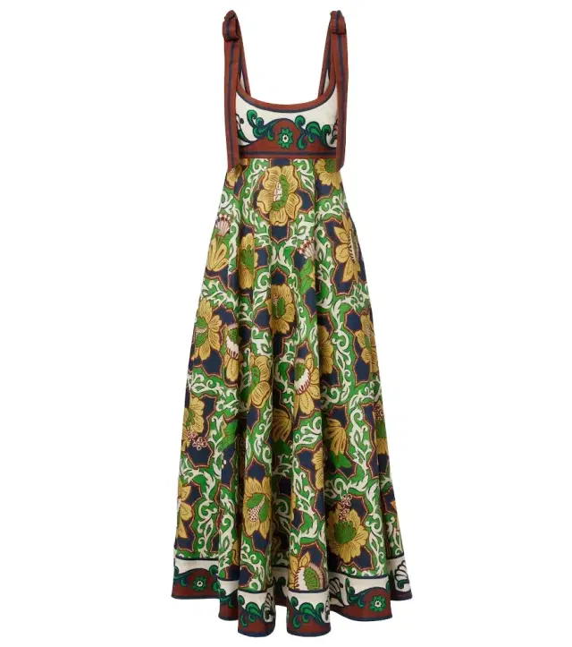 Alémais Liana Ballet printed linen midi dress
