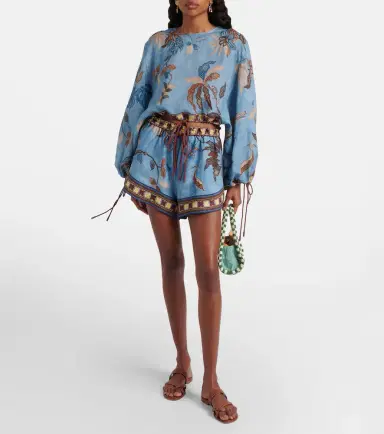 ALÉMAIS Alémais Georgie cropped printed top | Thumbnail 2