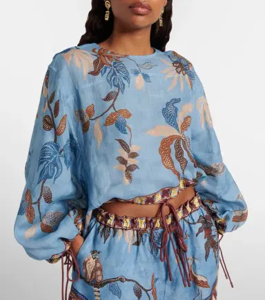 ALÉMAIS Alémais Georgie cropped printed top | Thumbnail 3