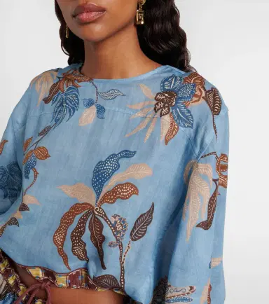 ALÉMAIS Alémais Georgie cropped printed top | Thumbnail 6