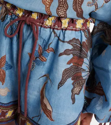 ALÉMAIS Alémais Georgie printed linen shorts | Thumbnail 3
