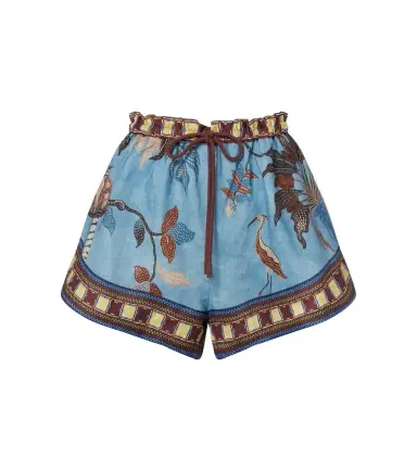 ALÉMAIS Alémais Georgie printed linen shorts | Thumbnail 1