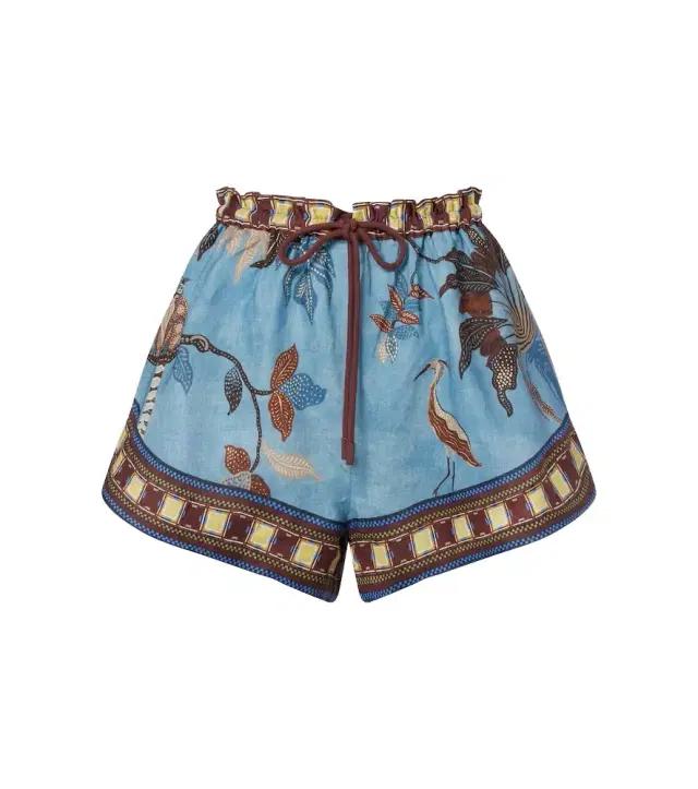 Alémais Georgie printed linen shorts