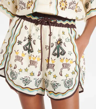 ALÉMAIS Alémais Sun Dancer printed linen shorts | Thumbnail 2