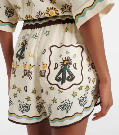 ALÉMAIS Alémais Sun Dancer printed linen shorts | Thumbnail 3