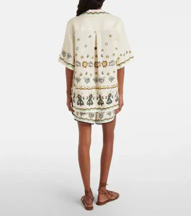 ALÉMAIS Alémais Sun Dancer printed linen shorts | Thumbnail 4