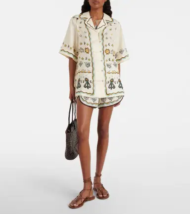 ALÉMAIS Alémais Sun Dancer printed linen shorts | Thumbnail 5