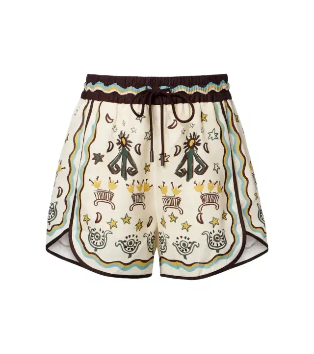 Alemais Alémais Sun Dancer printed linen shorts