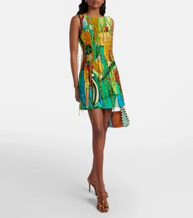 ALÉMAIS Alémais Mokshini beaded linen-blend minidress | Thumbnail 2