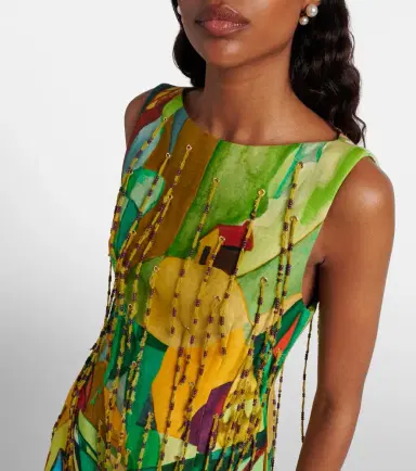 ALÉMAIS Alémais Mokshini beaded linen-blend minidress | Thumbnail 4