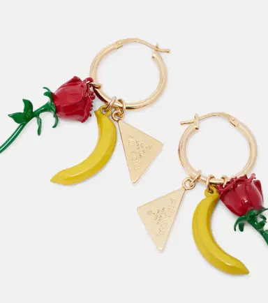 Prada Embellished enamel hoop earrings | Thumbnail 3 Prada Embellished enamel hoop earrings | Thumbnail 3
