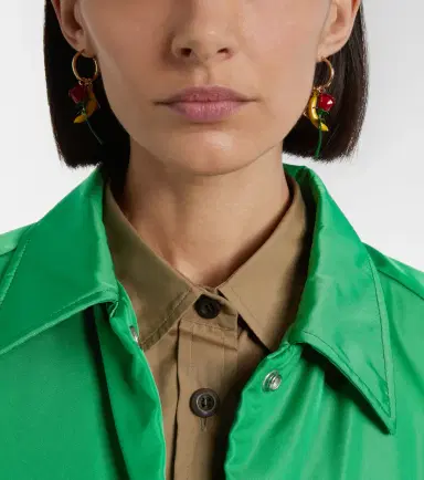 Prada Embellished enamel hoop earrings | Thumbnail 6 Prada Embellished enamel hoop earrings | Thumbnail 6