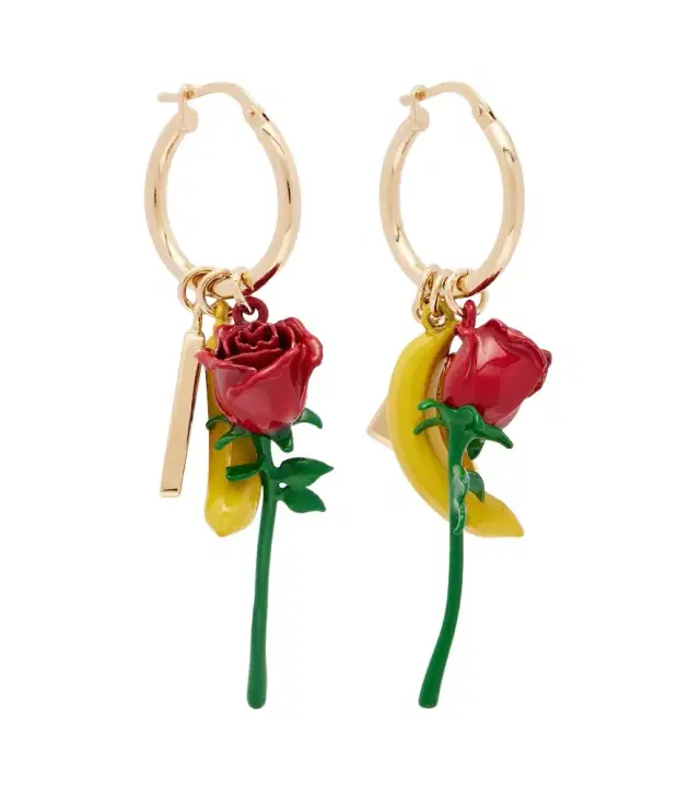 Prada Embellished enamel hoop earrings