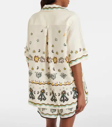 ALÉMAIS Alémais Antoinette printed linen shirt | Thumbnail 3