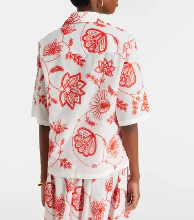 Eres Izana embroidered cotton-blend shirt | Thumbnail 3