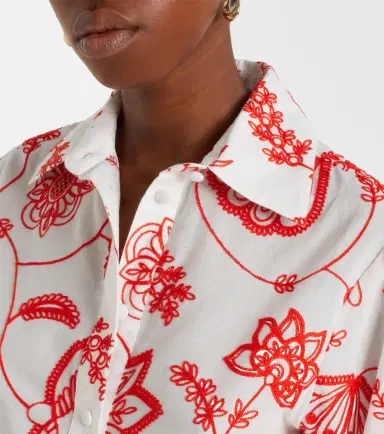 Eres Izana embroidered cotton-blend shirt | Thumbnail 5
