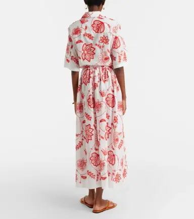 Eres Calie embroidered cotton-blend midi skirt | Thumbnail 4