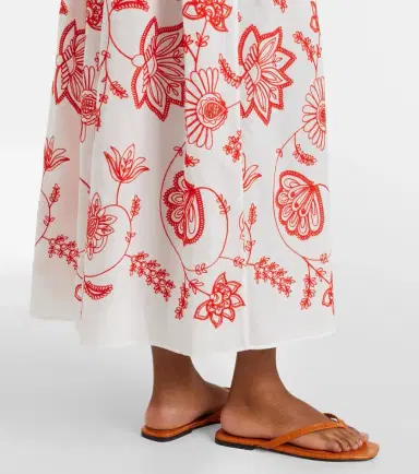 Eres Calie embroidered cotton-blend midi skirt | Thumbnail 5