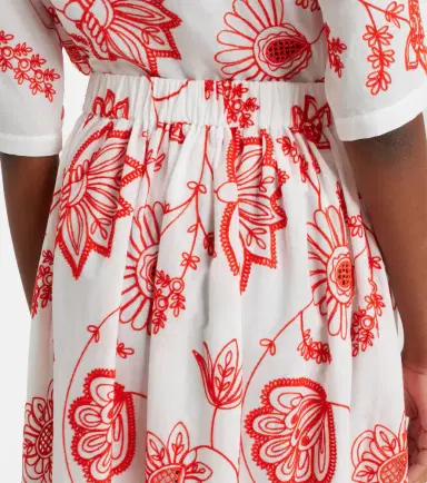 Eres Calie embroidered cotton-blend midi skirt | Thumbnail 6