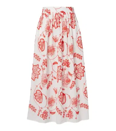 Eres Calie embroidered cotton-blend midi skirt | Thumbnail 1