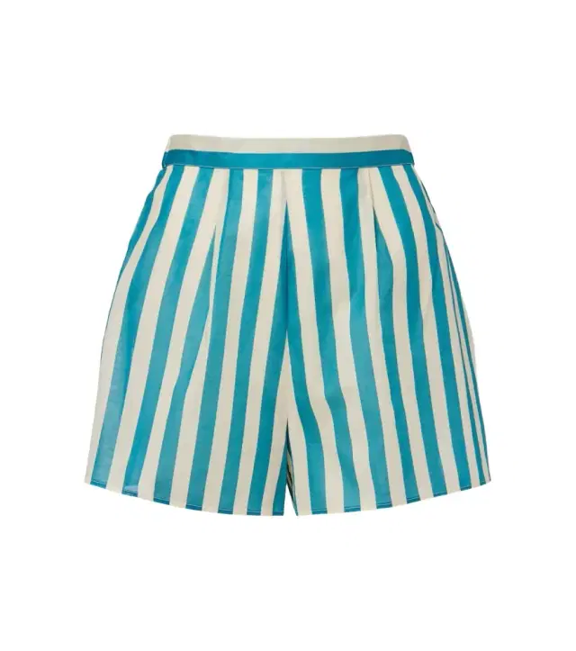 Twins striped cotton voile shorts