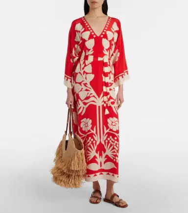 Eres Holi belted printed silk kaftan | Thumbnail 6