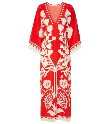 Eres Holi belted printed silk kaftan | Thumbnail 1