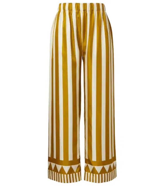 Pacha striped silk twill palazzo pants