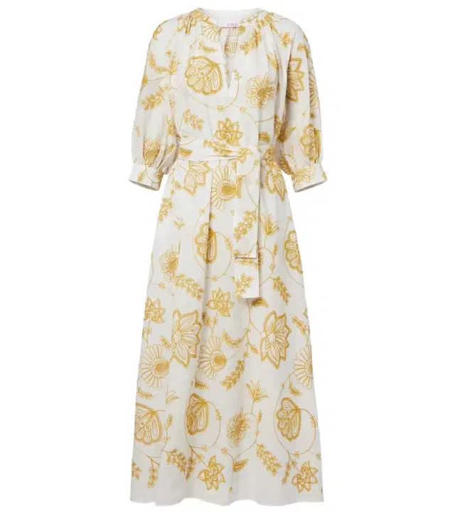 Eres Anjana embroidered cotton-blend midi dress