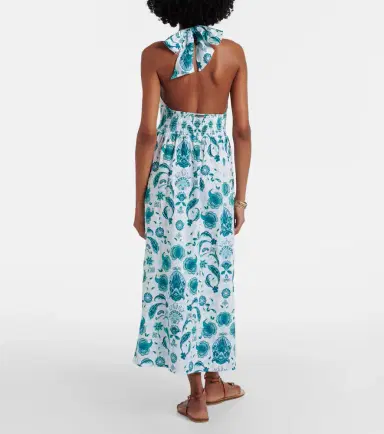 Heidi Klein Kos paisley shirred linen maxi dress | Thumbnail 3
