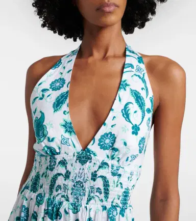 Heidi Klein Kos paisley shirred linen maxi dress | Thumbnail 4
