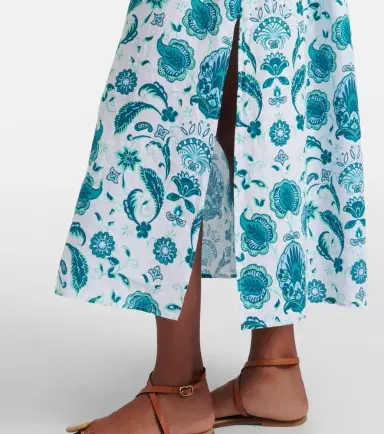 Heidi Klein Kos paisley shirred linen maxi dress | Thumbnail 5
