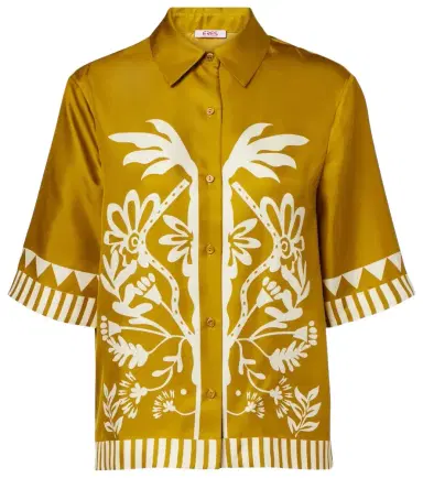 Eres Émeraude floral silk twill shirt | Thumbnail 1