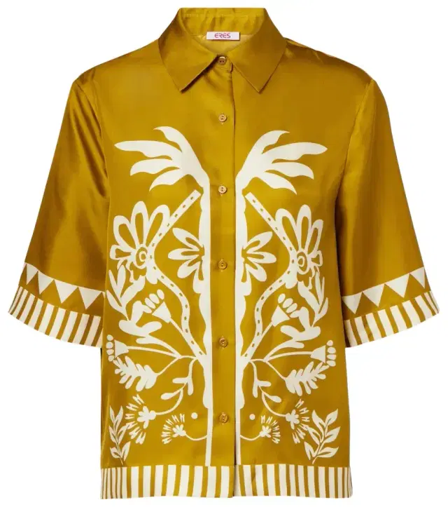 Eres Émeraude floral silk twill shirt