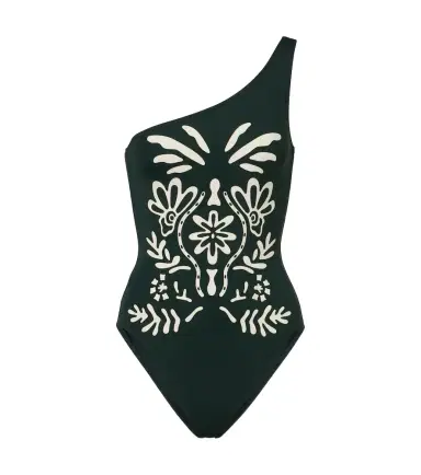 Eres Gemme printed one-shoulder swimsuit | Thumbnail 1 Eres Gemme printed one-shoulder swimsuit | Thumbnail 1