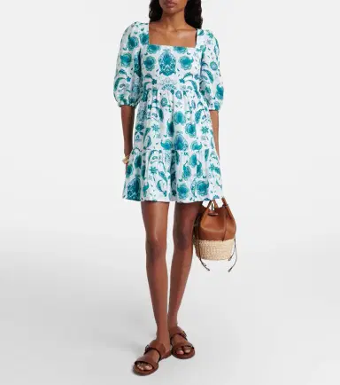Heidi Klein Kos paisley linen minidress | Thumbnail 4