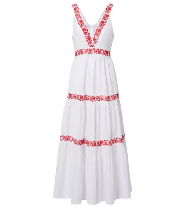 Heidi Klein Petalia embroidered cotton midi dress