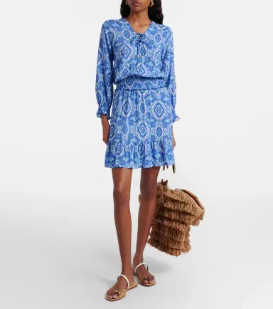 Heidi Klein Mykonos printed smocked minidress | Thumbnail 3