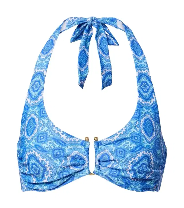 Mykonos printed triangle bikini top