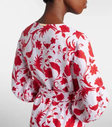 Heidi Klein Evia floral ruffled linen wrap dress | Thumbnail 3