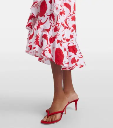 Heidi Klein Evia floral ruffled linen wrap dress | Thumbnail 6