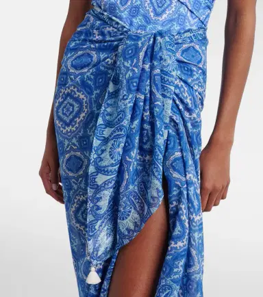 Heidi Klein Mykonos printed cotton and silk beach cover-up | Thumbnail 2