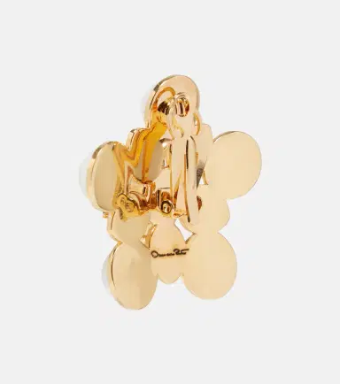 Oscar de la Renta Large faux pearl clip-on earrings | Thumbnail 4