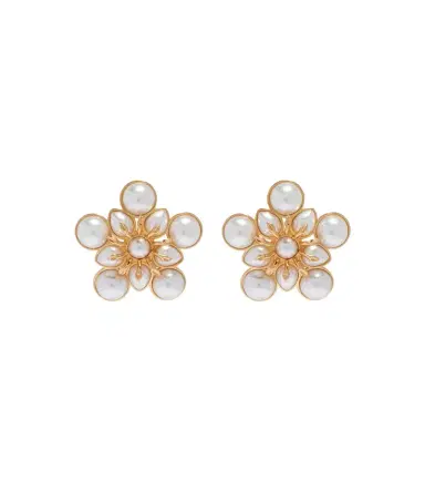 Oscar de la Renta Large faux pearl clip-on earrings | Thumbnail 1
