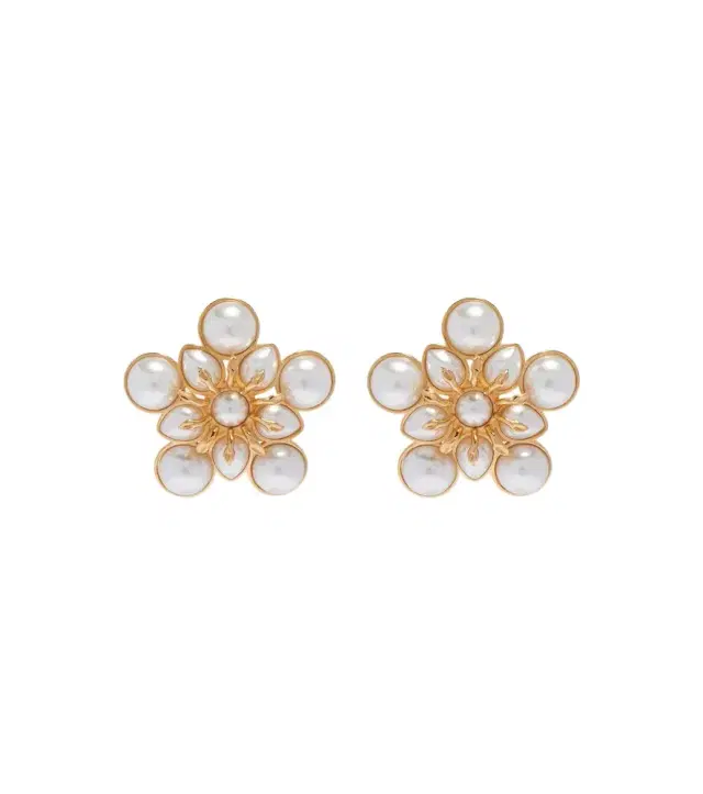 Oscar de la Renta Large faux pearl clip-on earrings