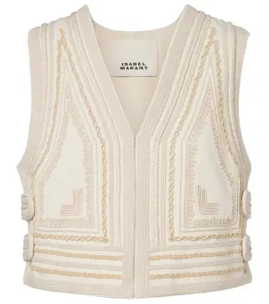 Isabel Marant Blerina embroidered cotton vest | Thumbnail 1 Isabel Marant Blerina embroidered cotton vest | Thumbnail 1