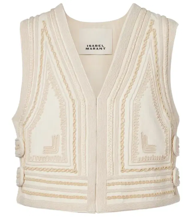 Isabel Marant Blerina embroidered cotton vest